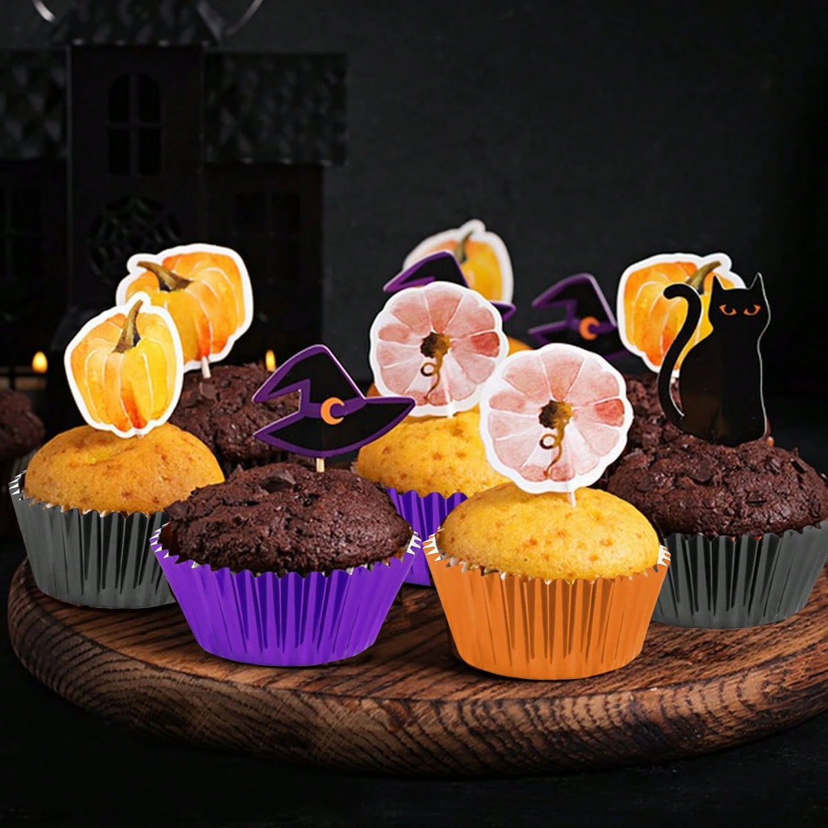 Halloween foil cupcake liners, 300-pack