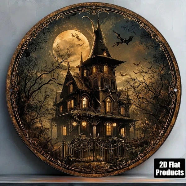 Vintage Halloween metal sign, 8 x 8 in, view 2