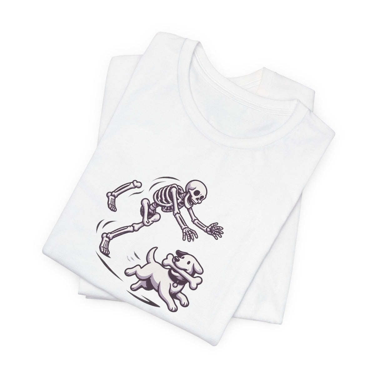 Skeleton Dog Chase - Halloween Spooky Season T-Shirt