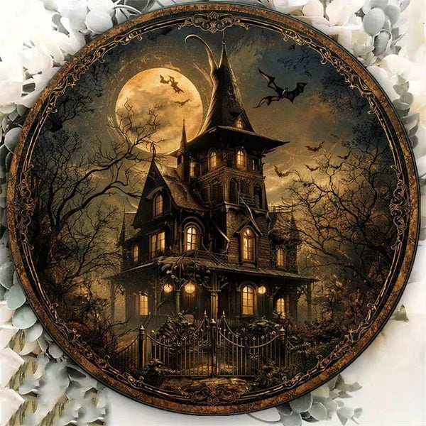 Vintage Halloween metal sign, 8 x 8 in, view 3