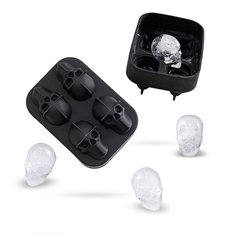 3D silicone skull ice mold, view 2