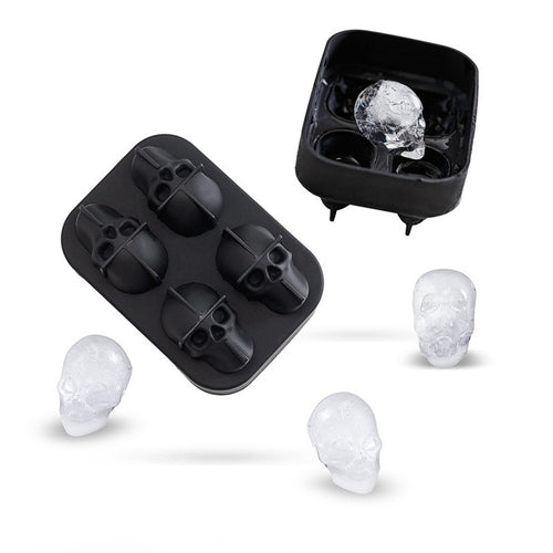 3D silicone skull ice mold, view 2
