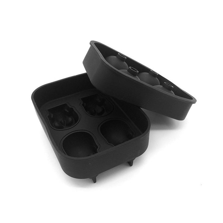 3D silicone skull ice mold, view 3