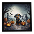 Spooky Dachshund Halloween framed metal print, view 8