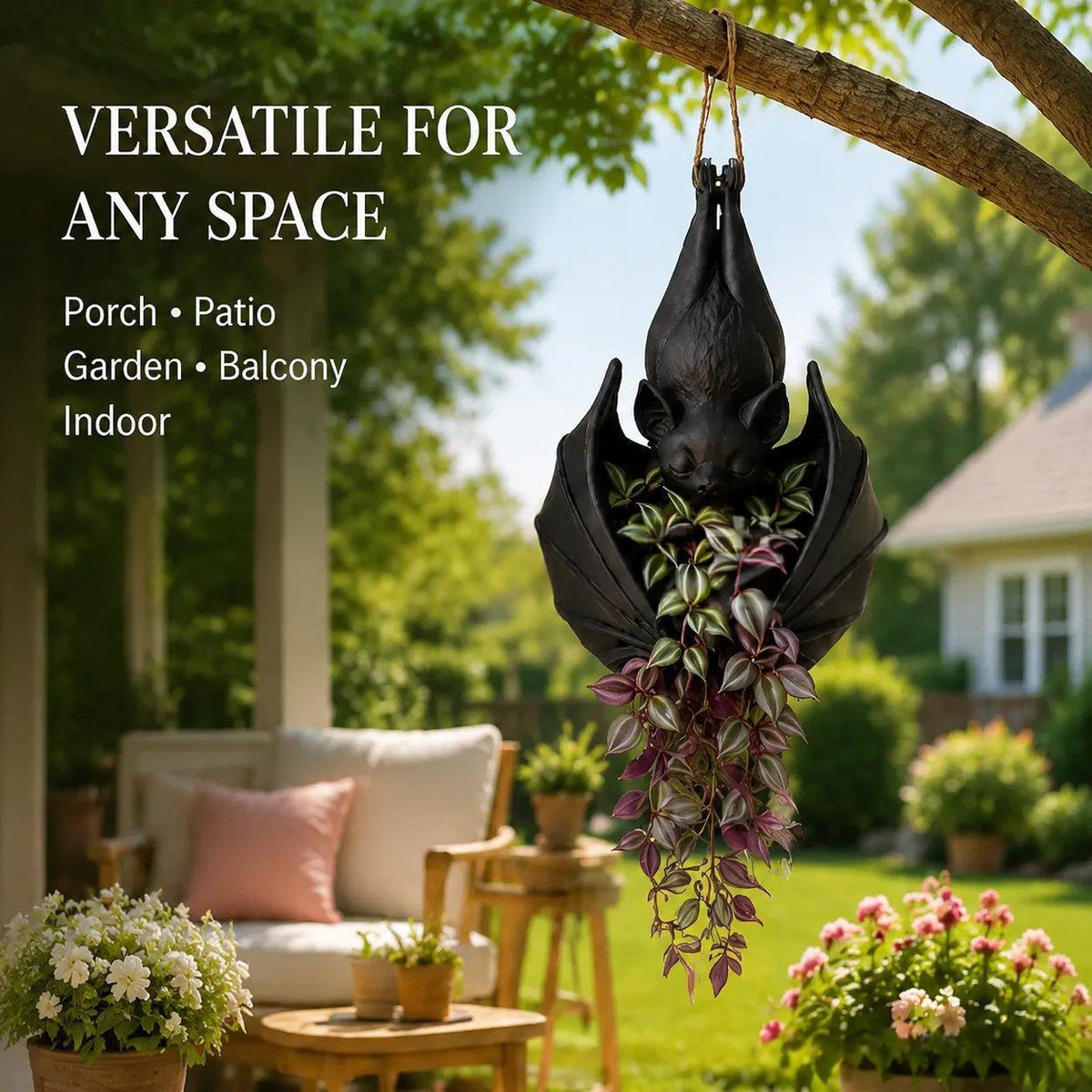 Hanging bat flower pot