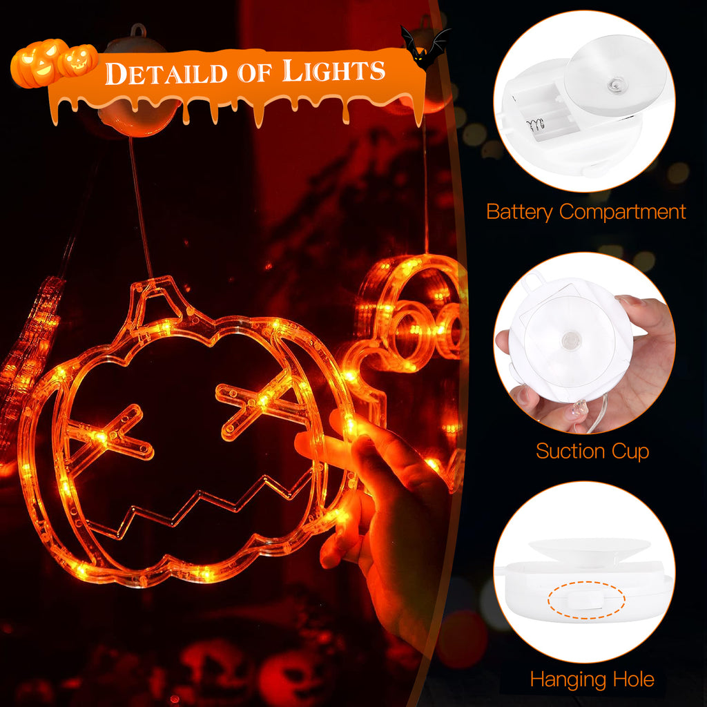 Light-up Halloween window lights, 3-pack, view 6
