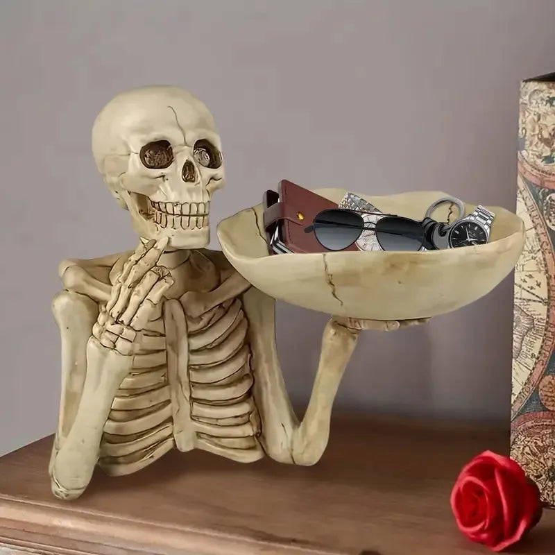 Skull tray ornament with bowl, view 6