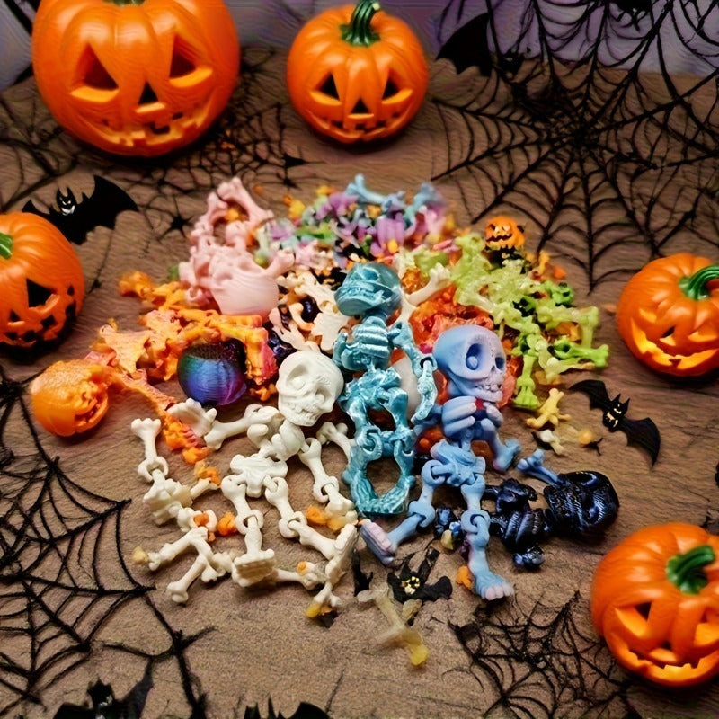 Posable mini skeletons party favor pack