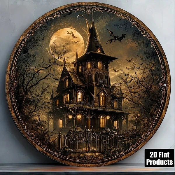 Vintage Halloween metal sign, 8 x 8 in, view 4