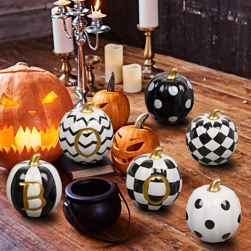 Ceramic Halloween pumpkins, set of 6, view 6