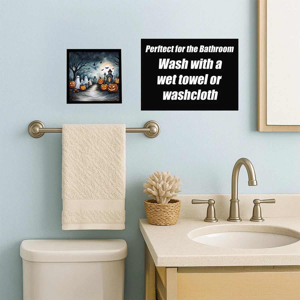 Friendly ghosts Halloween framed metal print, view 4