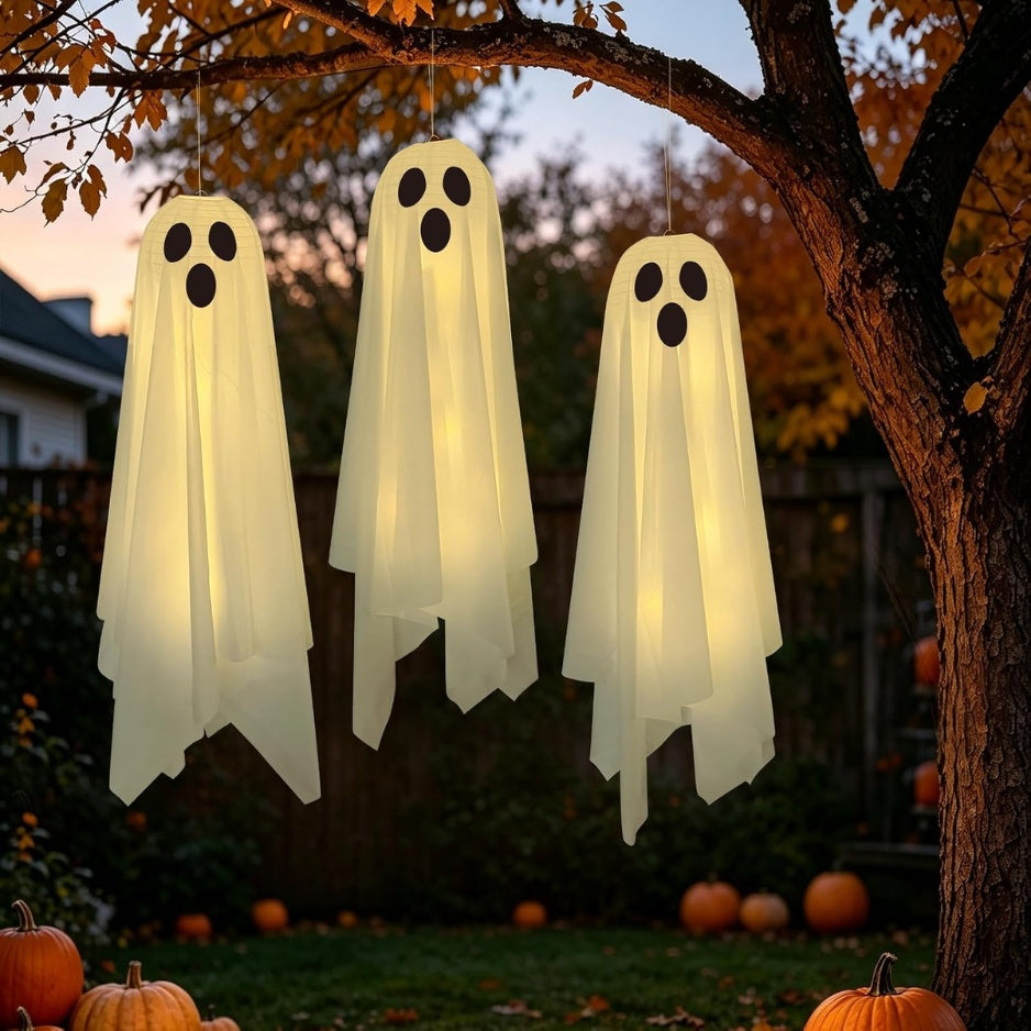 Light-up hanging ghosts, 3-pack, view 2