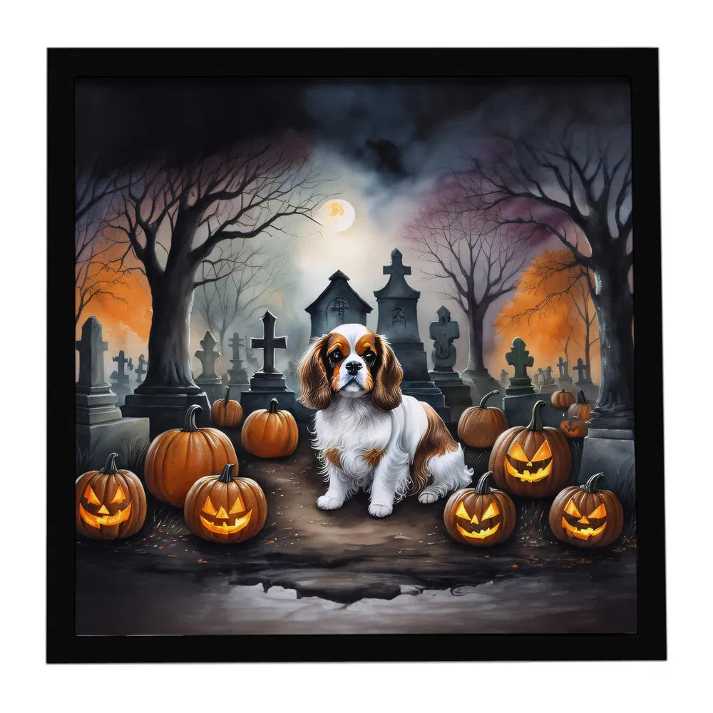 Cavalier King Charles Spaniel Halloween framed metal print, view 8