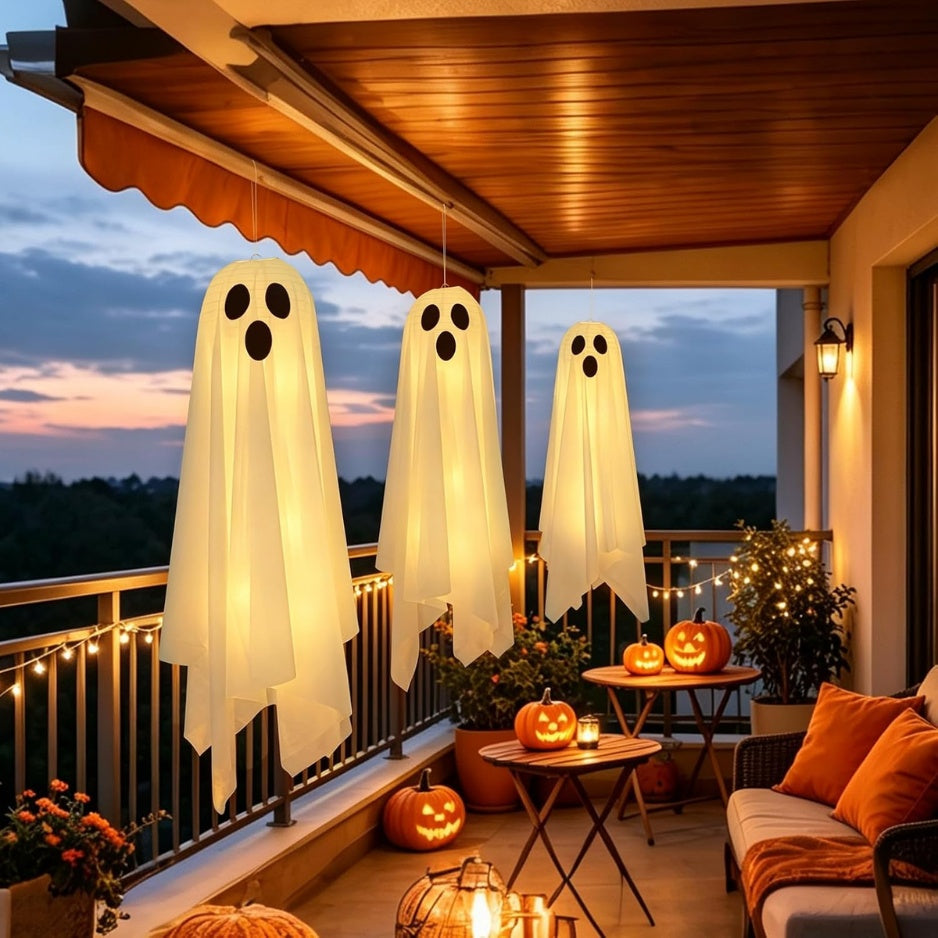 Light-up hanging ghosts, 3-pack, view 3