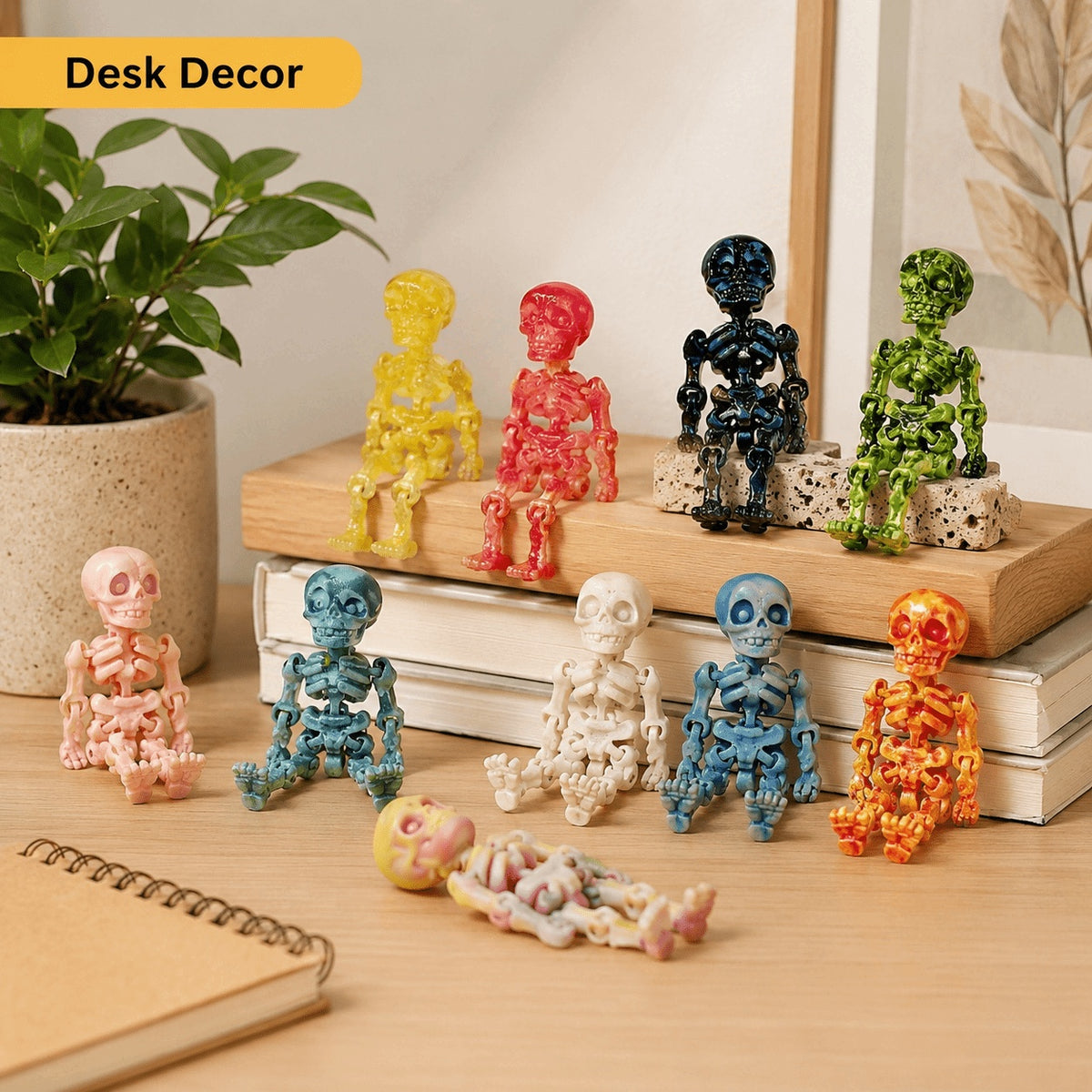 Posable mini skeletons party favor pack, view 7