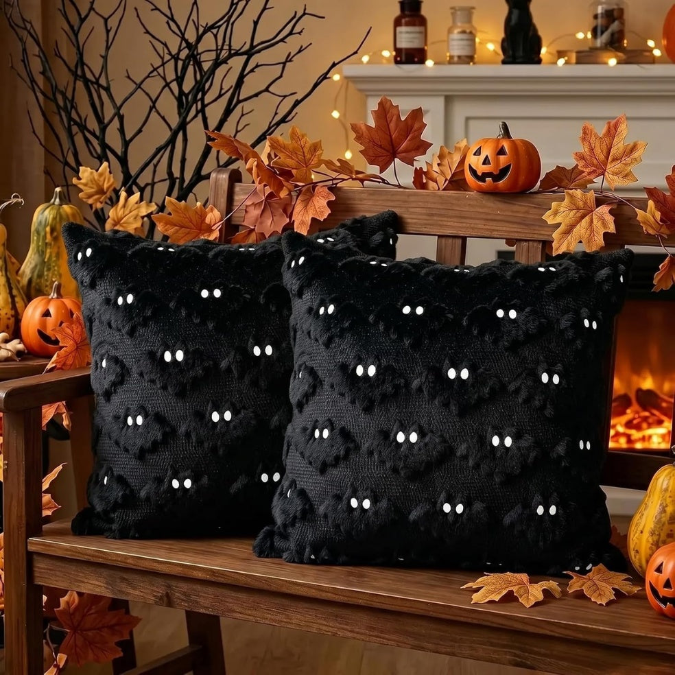Halloween bat pillow covers