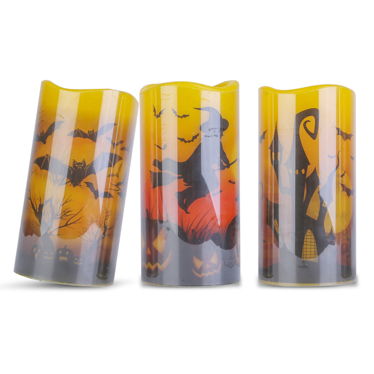 Halloween flameless LED candles with timer, 3-pack, view 12