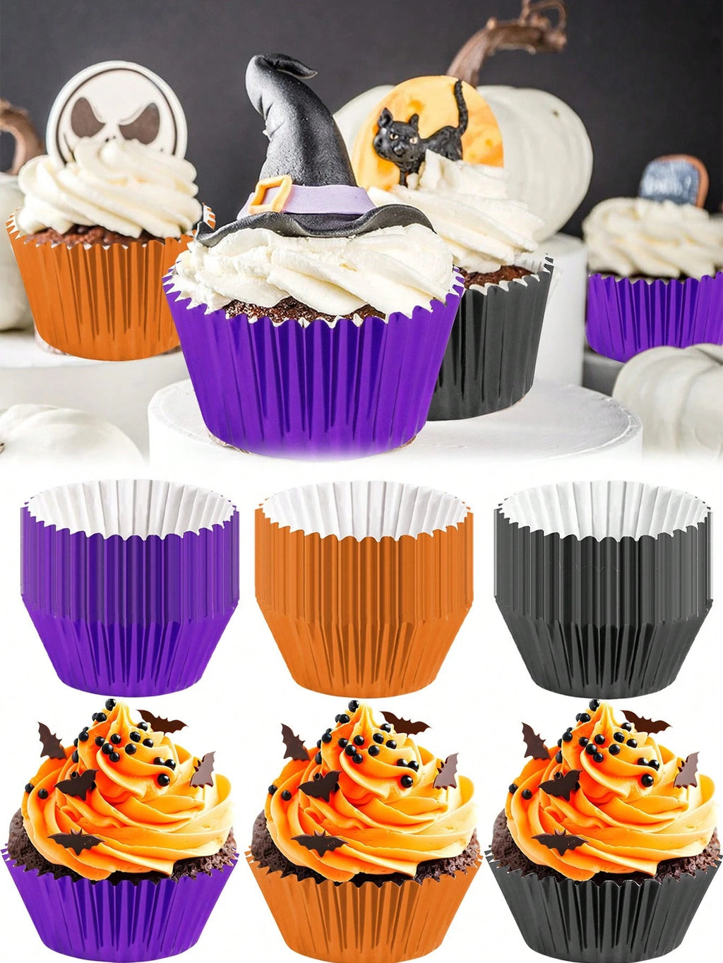 Halloween foil cupcake liners, 300-pack, view 6