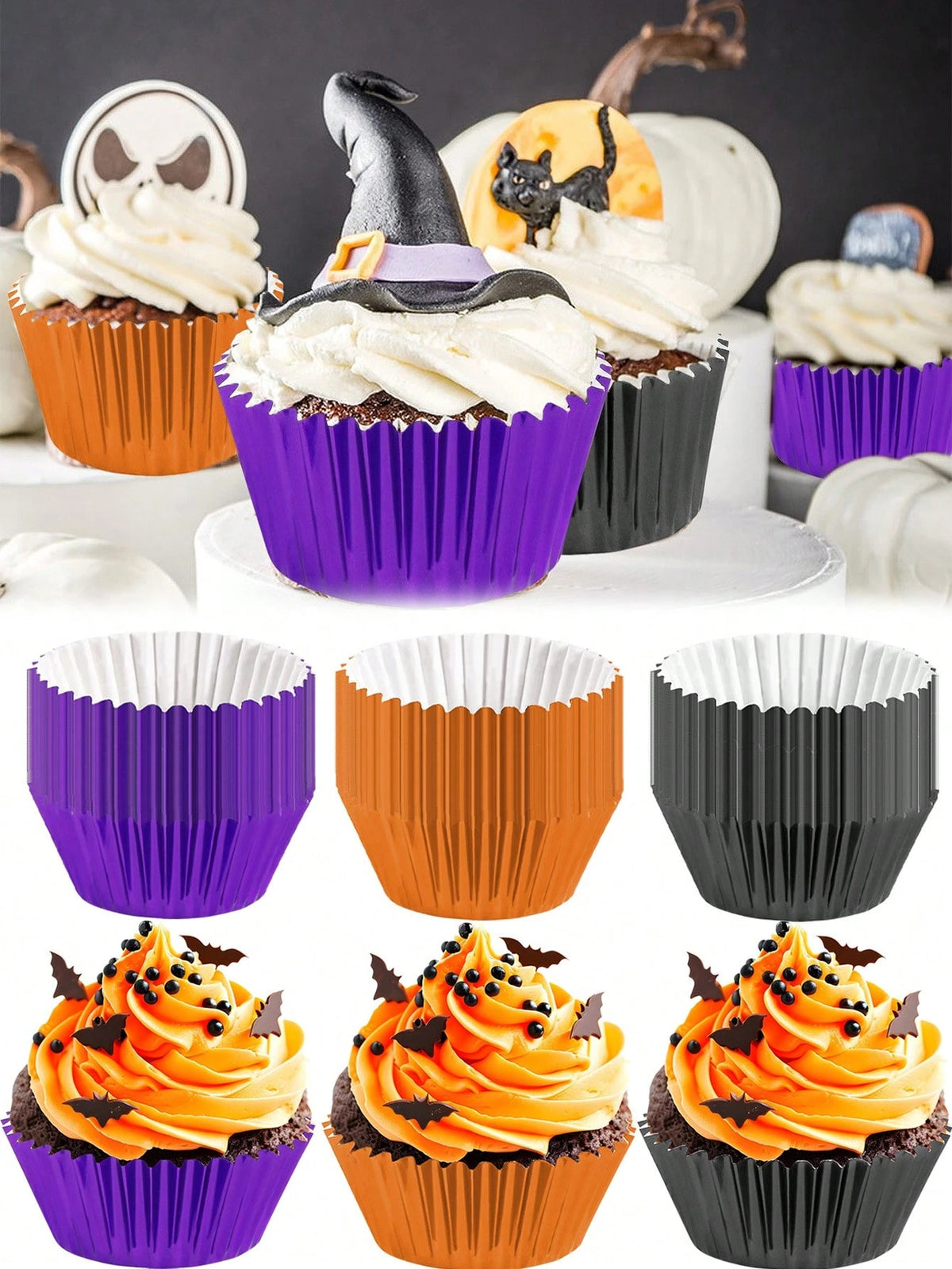 Halloween foil cupcake liners, 300-pack, view 6