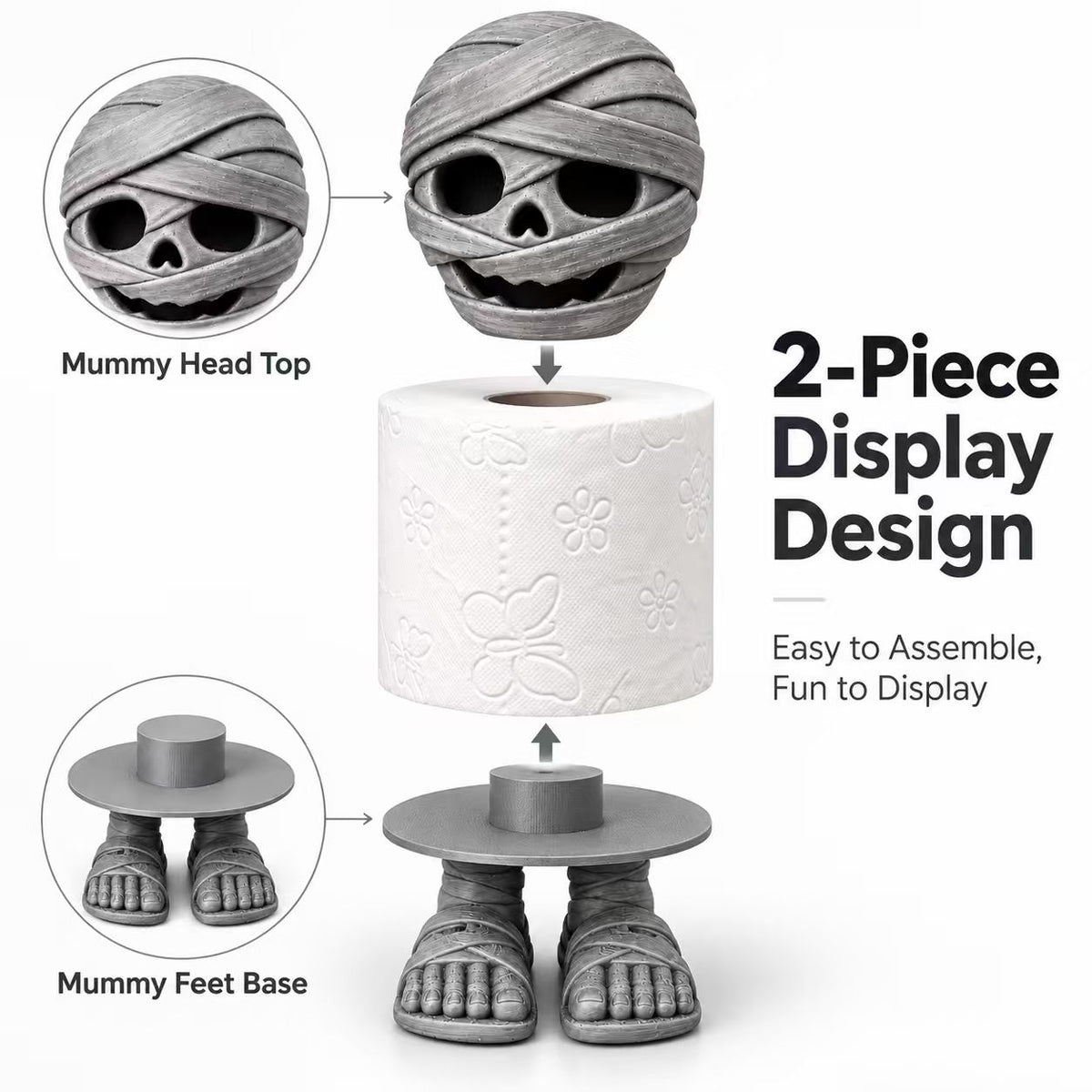 Mummy toilet paper holder, view 3