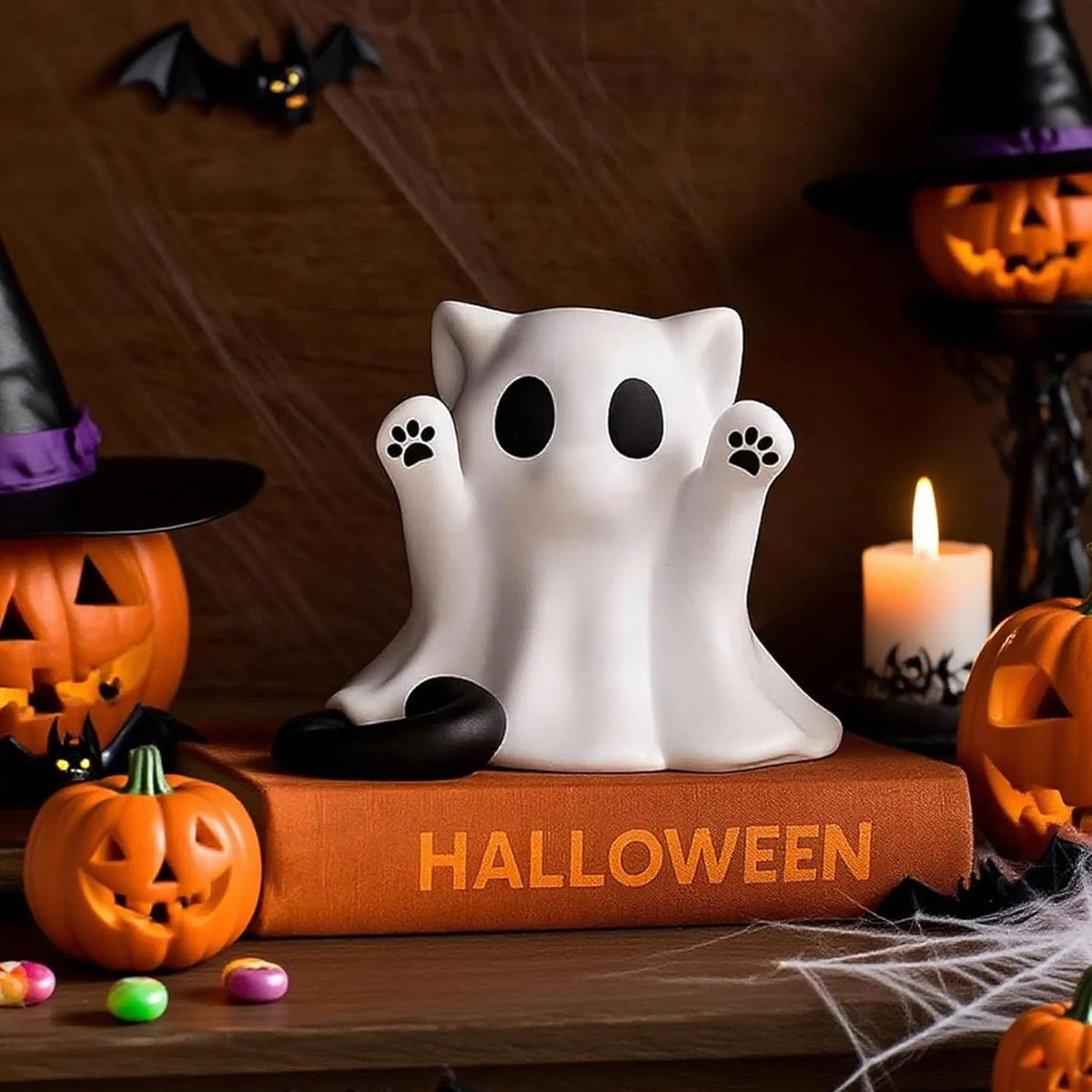 Spooky resin ghost figurines, view 2