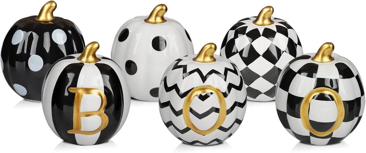 Ceramic Halloween pumpkins, set of 6