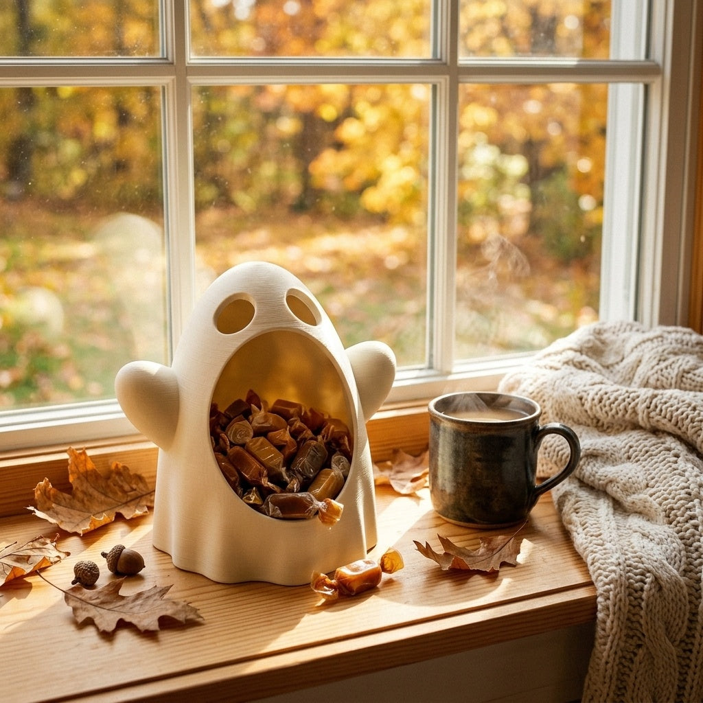 Cozy ghost treat bowl