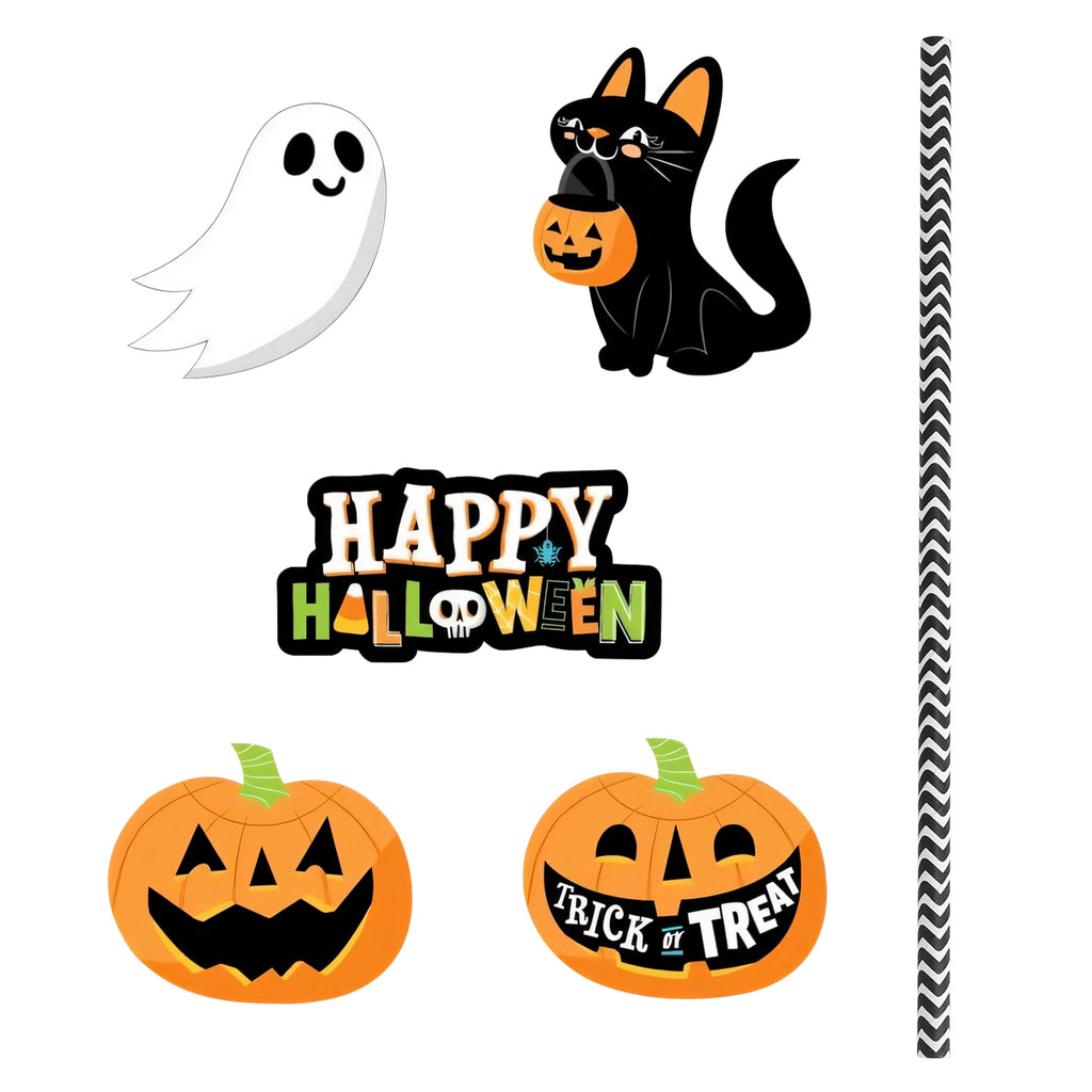 Halloween party straws with toppers, 25-pack, view 10