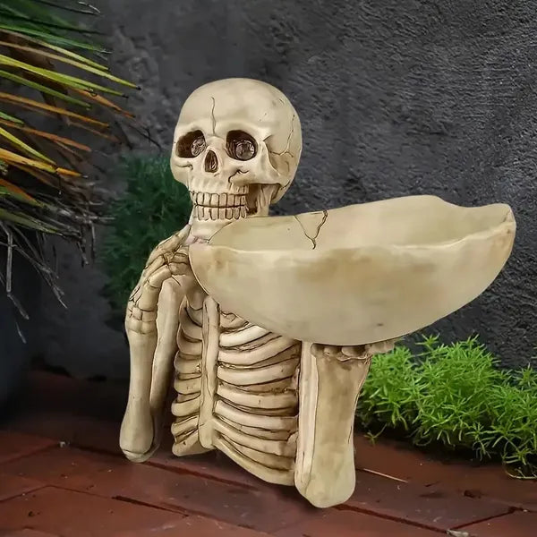 Skull tray ornament with bowl, view 5