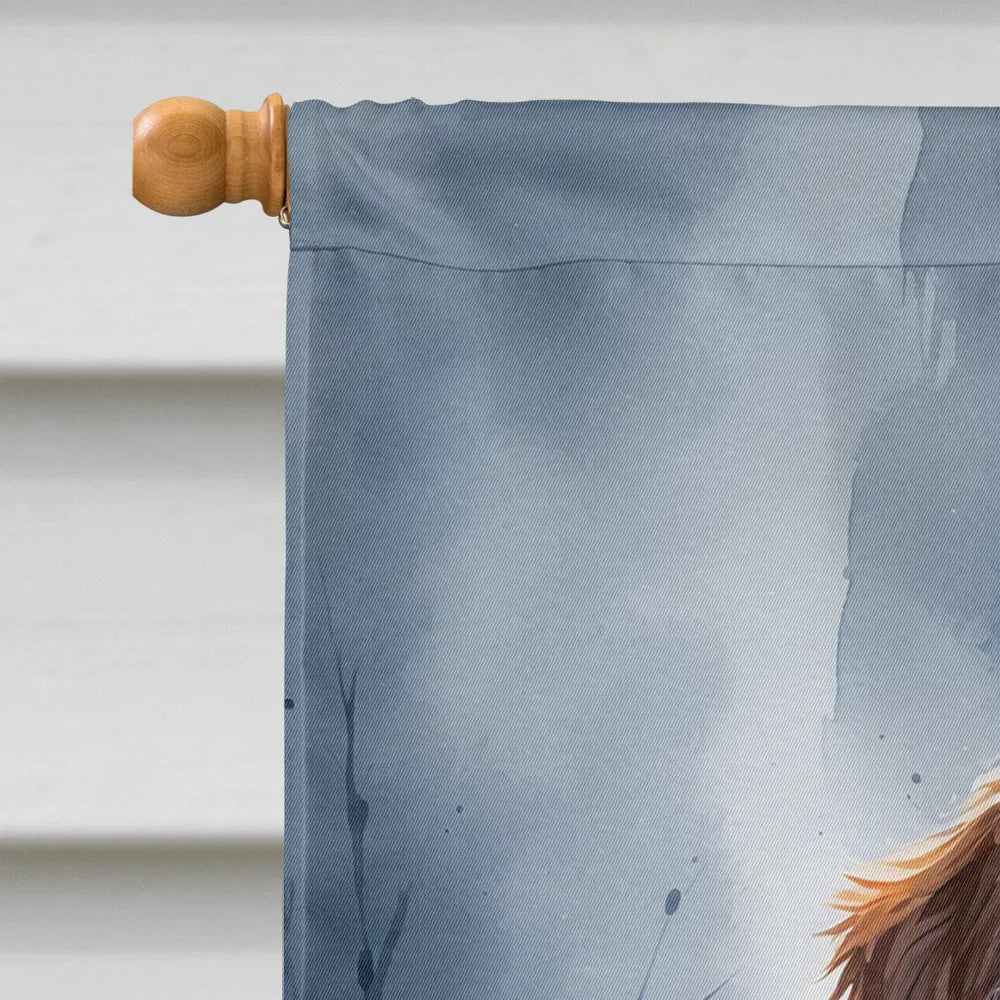 Chocolate labradoodle Halloween house flag, view 7