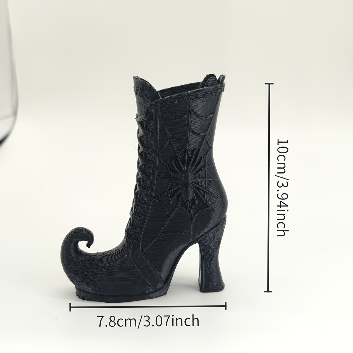 Witchy spiderweb boot pen holder, view 3