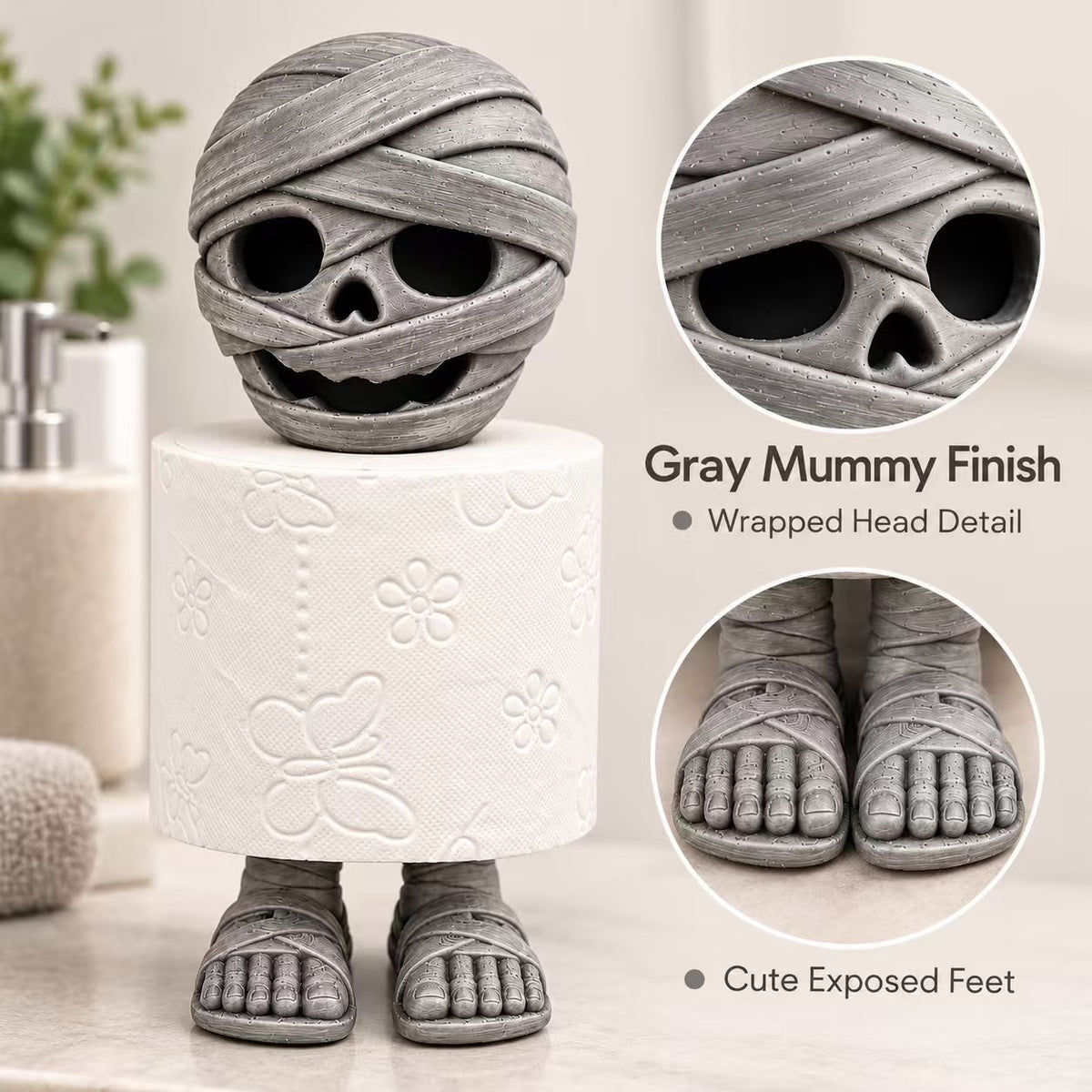 Mummy toilet paper holder, view 4