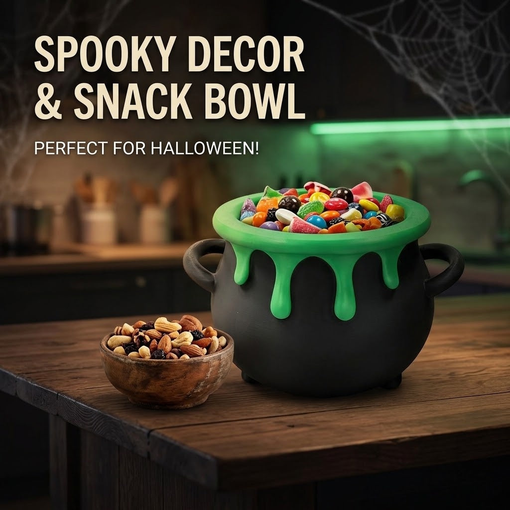Witch's cauldron candy bowl, view 3