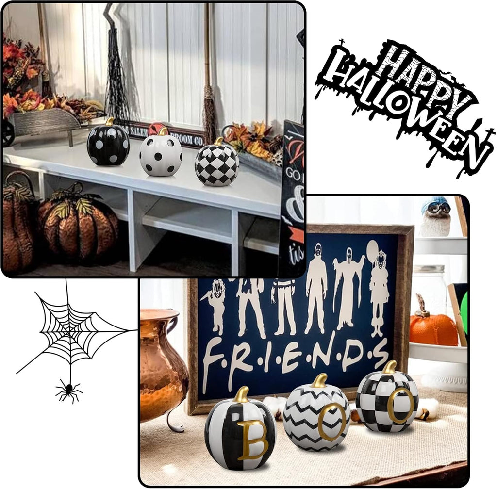 Ceramic Halloween pumpkins, set of 6, view 2