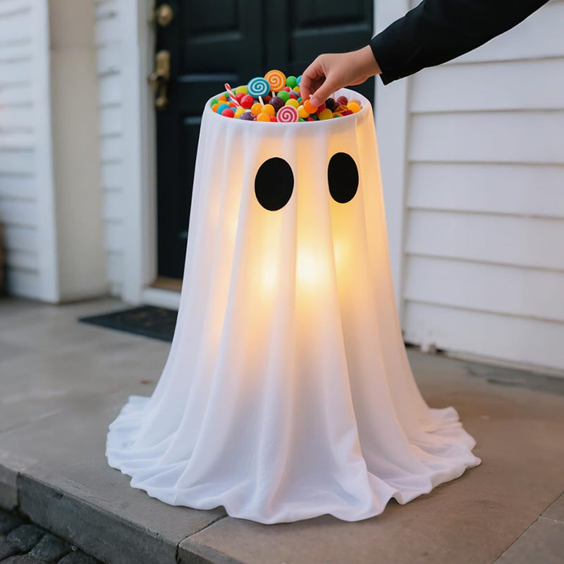 Glowing ghost candy bowl holder for the porch, view 6